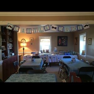 “Little Dude” baby shower banner